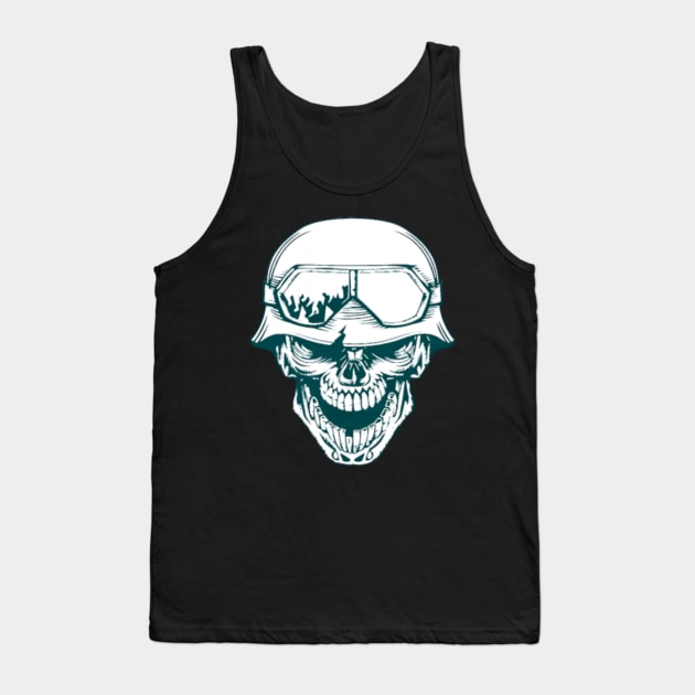 Niche Skull Island Mod Art  Calabera Militar Tank Top by LailaLittlerwm